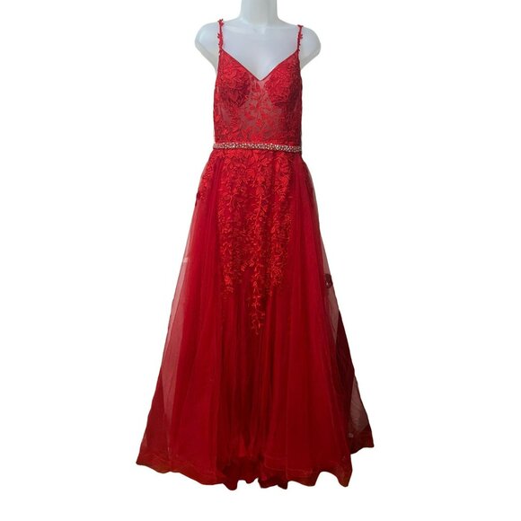 NWT JVN PROM COLLECTION Gorgeous Red Dress Size 6 Retail $599 - Picture 3 of 13